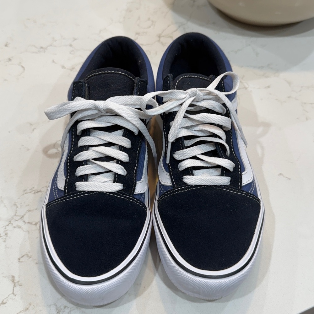 Vans Old Skool Shoe Mens 8.5 Blue Navy Ultra Cush Lite Used Like New-worn once